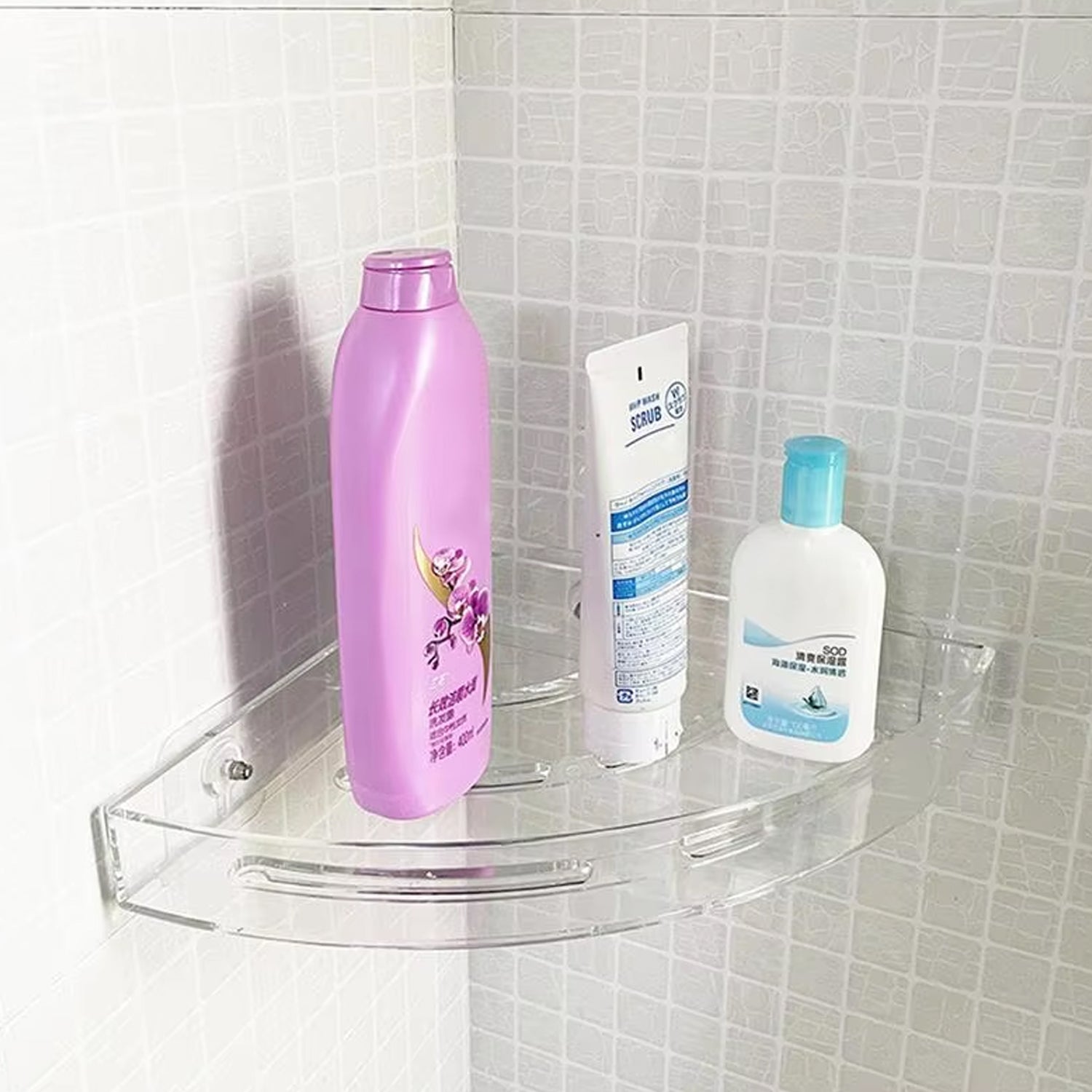 Bathroom Plastic Corner Shelf Rack Set for Wall Number of Shelves (3 Pcs Set) Bathroom Plastic Corner Shelf Rack Set for Wall Number of Shelves (3 Pcs Set)